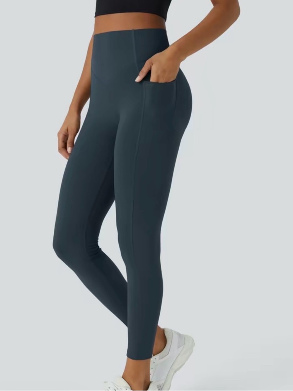 High-Waist Pocket Leggings in Deep Teal